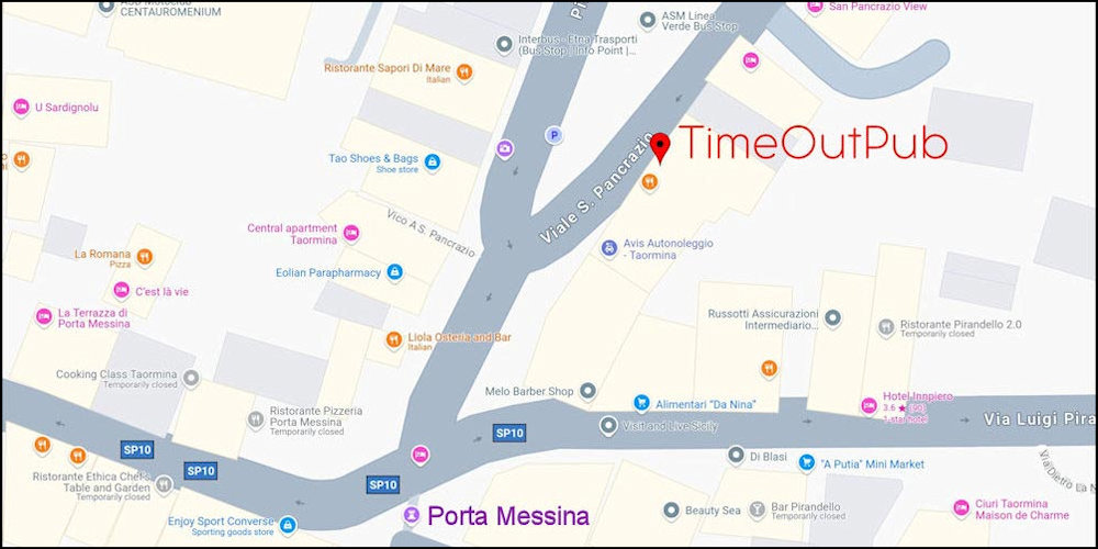 TimeOutPub Taormina Location